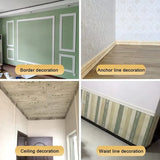 elvesmall 230cm 3D Pattern Sticker Wall Trim Line Skirting Border Decor Self Adhesive wallpaper  Household Waterproof  Wall Border Sticker