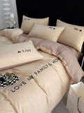 elvesmall  Nordic Luxury Egyptian Cotton Bedding Set King Queen Double Twin Size with Sheet Duvet Cover Pillowcases 1/2 People Bed Linens