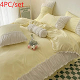 elvesmall  Korean Princess Style Summer Bedding Set Simple Quilt Set