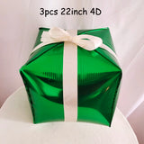 elvesmall 22inch Red Green Christmas Gift Boxes Foil Balloons Lollipop Canes Ball Xmas Decoration Party Favor Christmas Decoration Air Glo