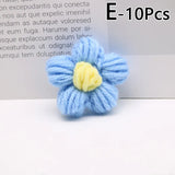 elvesmall 4.5cm Hand-knitted Flower Puff Flower Milk Cotton Wool Hand Hook Flower DIY Hairpin Clothing Accessory Shoes Hats Craft Supplies