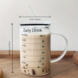 elvesmall 1pc 1L High Borosilicate Glass Cup with Lid and Straw Large Capacity Water Cup Iced Coffee Mugs Drinking Glasses Drinkware Gifts