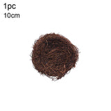 elvesmall 8-25cm Round Rattan Bird Nest Easter Decoration Bunny Eggs Artificial Vine Nest For Home Garden Decor Happy Easter Party Supply