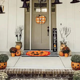 elvesmall Halloween Pumpkins Floor Door Mats Waterproof Kitchen Flannel Carpets Hallway Rugs Bedroom Bathroom Non-Slip Entrance Doormat