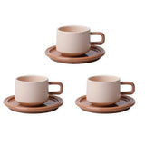 elvesmall  -  3 Sets Coffee Cups Set Ceramic Cups and Saucers Set Family Tea Cup Set Cups and Mugs Drinkware  British Coffee Cups