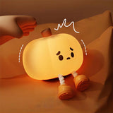 elvesmall Halloween Pumpkin Night Lights Cute Soft Silicone Safe Lamp Decorations Timing Dimmable Bedside Decor Kids Baby Halloween Gifts