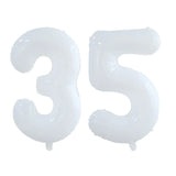 elvesmall 2pcs 30/40inch Giant White Number Balloon 16 18 25 30 40 50 Foil Balloons Birthday Wedding Baby Shower Decoration Figures Globos