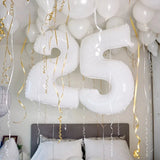 elvesmall 2pcs 30/40inch Giant White Number Balloon 16 18 25 30 40 50 Foil Balloons Birthday Wedding Baby Shower Decoration Figures Globos