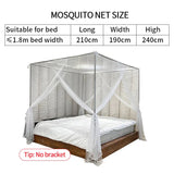 elvesmall  Palace Summer Mosquito Net Four Corner Open Queen Bed Mosquito Net Foldable Anti-mosquito Net Portable Outdoor Camping Tent