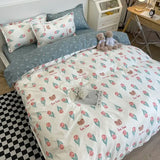 elvesmall  Sweetheart Bedding Set Fashion Tiger Single Double Queen Size Flat Sheet Quilt Duvet Cover Pillowcase Bed Linens Home Textile