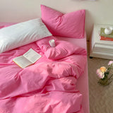 elvesmall Soft Pink Bedding Sets Duvet Cover Set Bedclothes Bedspread Pillowcases Single Double Queen Size Bed Sheet Sets For Girls