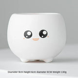 elvesmall  Ceramic Succulent Flower Pot, Cute Cartoon Ornaments, Green Plant, Simple Household Vase, Home Room Decoration