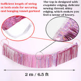 elvesmall Foil Fringe Tinsel Garland Creative 2M 4 Layers Foil Banner Birthday Party Wedding Decoration Christmas Home Wall Decor
