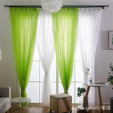 elvesmall Free Customization Sheer Tulle Curtains Shading Heat Insulation Pure Color Rod Pocket for Bedroom Living Room Voile Window