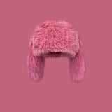 elvesmall Y2k Rabbit Ears Plush Hats Cute Girls Winter Beanie Pullover Cap Women Lolita Thickened Warm Funny Party Photography Fleece Hats