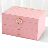 elvesmall Large Jewelry Storage Box Multi-Layer Organizer For Jewelry Necklace Earring Leather Jewellery Storage Packaging Display Boxes