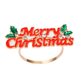 elvesmall  Christmas Napkin Rings Gold Zinc Alloy Bling Napkin Buckle for Christmas Wedding Table Party Decoration New Year Napkin Holder