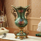 elvesmall 30CM European Resin Vase Stereoscopic Dried Fowers Arrangement Wobble Plate Living Room Entrance Ornaments Home Decorations