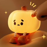 elvesmall Halloween Pumpkin Night Lights Cute Soft Silicone Safe Lamp Decorations Timing Dimmable Bedside Decor Kids Baby Halloween Gifts