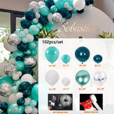 elvesmall  Tiffany Dark Teal Balloon Garland Arch Kit Baby Shower Boys 1st Birthday Wedding Balloon Wall Party Backdrop Decoration