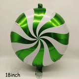 elvesmall 22inch Red Green Christmas Gift Boxes Foil Balloons Lollipop Canes Ball Xmas Decoration Party Favor Christmas Decoration Air Glo