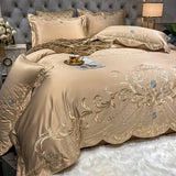 elvesmall European-Style Bed Sheet Four-Piece Set 100 Cotton High-End Atmospheric Ice Silk Quilt Cover Pure Cotton Bedding
