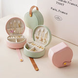 elvesmall Handheld Jewelry Storage Box  Mini Portable Cute Box Necklace Ring Earring Box