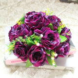 elvesmall  Cheap Artificial Flower Ball Plastic Green Mesh Base Silk Table Centerpieces For Wedding Decor Party Road Lead Flower Bouquets