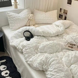 elvesmall Minimalist seersucker Duvet Cover Nordic Bedding Double Bed Modern Bedding Set Skin Friendly Down Duvet Cover Bed Decoration