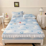 elvesmall Summer Cooling Mattress Cover Couple Cool Sleeping Mat Korean Lace Latex Cold Feeling Sheet Double Folding Bed Protection Pad