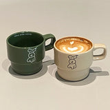 elvesmall  -  Cute niche cartoon puppy coffee cup gentle milk coffee autumn and winter mug ceramic cup couple's cups gift Milk Cup tea set