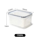 elvesmall Refrigerator Storage Box Fridge Organizer Fresh Vegetable Fruit Boxes Drain Basket Storage Containers Pantry Kitchen Organizer