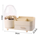 elvesmall  360°  Rotating Cosmetic Storage Box Holder Desktop Makeup Brushes Organizer Countertop Portable Lipstick Eyeliner Stand Boxes