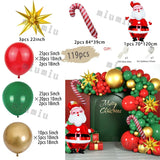 elvesmall Christmas Balloon Arch Set Candy Cane Aluminum Film Red Green White Father Christmas New Year Balloons Party Decoration Gifts