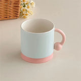 elvesmall  -  Korean Style Simple Ins Style Creative Mug Ceramic Frosted Matte Glaze Niche Couple Cup with Handle Household Milk Oatmeal Cup