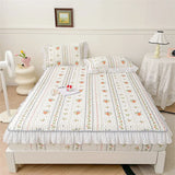 elvesmall Summer Cooling Mattress Cover Couple Cool Sleeping Mat Korean Lace Latex Cold Feeling Sheet Double Folding Bed Protection Pad