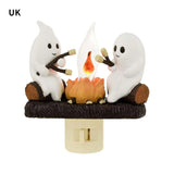 elvesmall Halloween Decoration 2024 New Ghost Bonfire Night Light EU US UK Plug Funny Cute Chost Design Lamp Home Decor