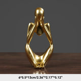 elvesmall Sand Color The Thinker Abstract Statues Sculptures Yoga Figurine Nordic Living Room Home Decor Decoration Maison Desk Ornaments