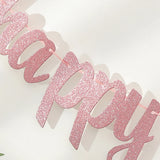 elvesmall 1pc Happy Anniversary glitter flag banner anniversary wedding party decoration pull flowers.