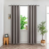 elvesmall 1PC Blackout Curtains for Bedroom Full Light Blocking Drapes With Black Backing Thermal Insulated For Living Room Grey