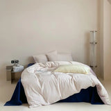 elvesmall 100% Cotton Duvet Cover Set Comfy Simple Soft Breathable Stripe Bedding Flat/Fitted Sheet Pillowcases Black White Twin Queen