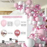 elvesmall Balloons Arch Garland Kit Pink Balloons Party Birthday Balloons Decoration Set for Bridal Baby Shower Wedding Birthday