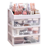 elvesmall Make Up Case Jewelry Container Box Makeup Organizer Drawers Plastic Cosmetic Storage Box Makeup Brush Holder Organizers