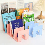 elvesmall Desktop Four Grid Bookshelf For Student Book Storage, Bookshelf For Office Documents File Bag For Books Stationery Storage