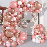 elvesmall Pink Rose Gold Balloons Garland Arch Kit Birthday Party Decor Kids Wedding Birthday Party Supplies Baby Shower Decor Latex Balon