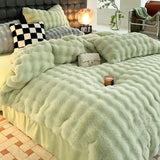 elvesmall Winter Luxury King Queen Size Bedding Set Home Textiles Thickened Warm Plush Duvet Cover Bed Sheet Pillowcase 4pcs Bed Linen Set