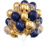 elvesmall 30Pcs 12 Inch Metallic Gold Balloons Pearl White Latex Balloons Gold Confetti Balloons for Birthday Weddings Party Decorations