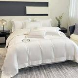 elvesmall High-end 100% Cotton Bedding Set King Size Simple White Duvet Cover Set 220x240 Simple Soft Skin Friendly Comforter Bedding Sets
