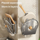 elvesmall  ORIO Pot Lid Rack Pan Cover Holder Cutting Board Pot Shelf Kitchen Storage Rack Wall Mounted Kitchen Accessories Organizer