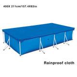 elvesmall Rectangular Swimming Pool Cover Solar Summer Pool Tub Rainproof Dust Cover Outdoor PE Bubble Film Blanket Accessory Pool Covers